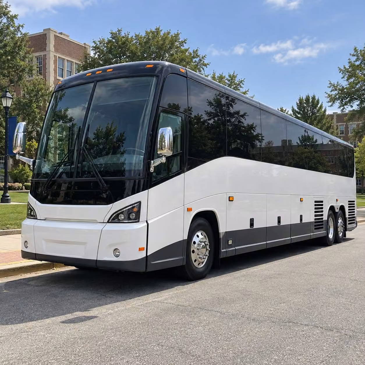 full size charter buses for large virginia beach wedding guest shuttles